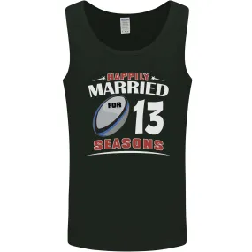 13 Year Wedding Anniversary 13th Rugby Mens Vest Tank Top