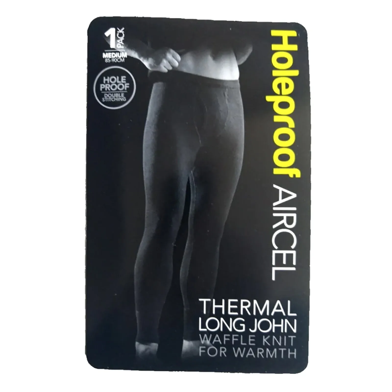 2x Holeproof Aircel Thermal Mens Black Long Johns Sleep Pants Underwear MYPY1A Bulk Base Layer