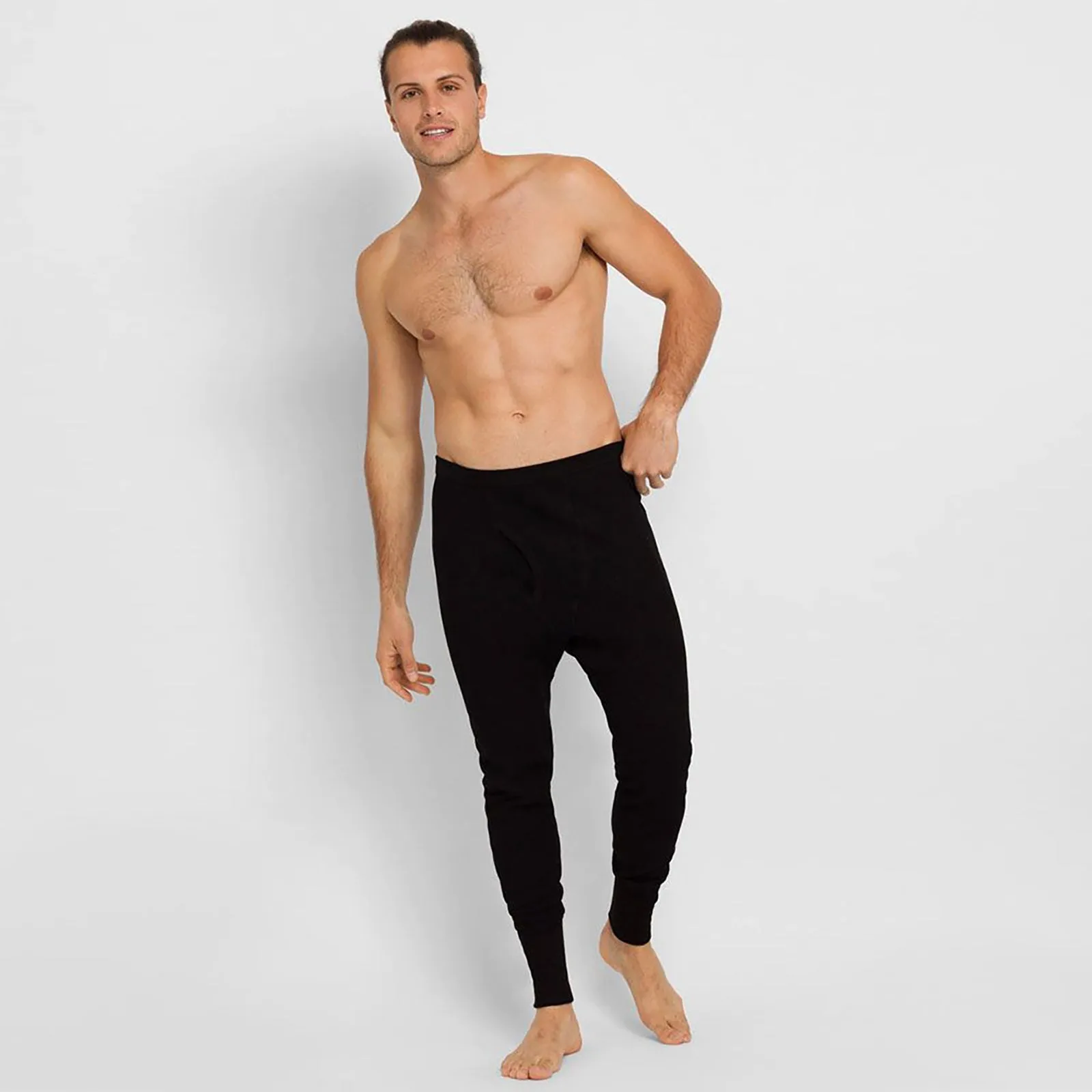 2x Holeproof Aircel Thermal Mens Black Long Johns Sleep Pants Underwear MYPY1A Bulk Base Layer