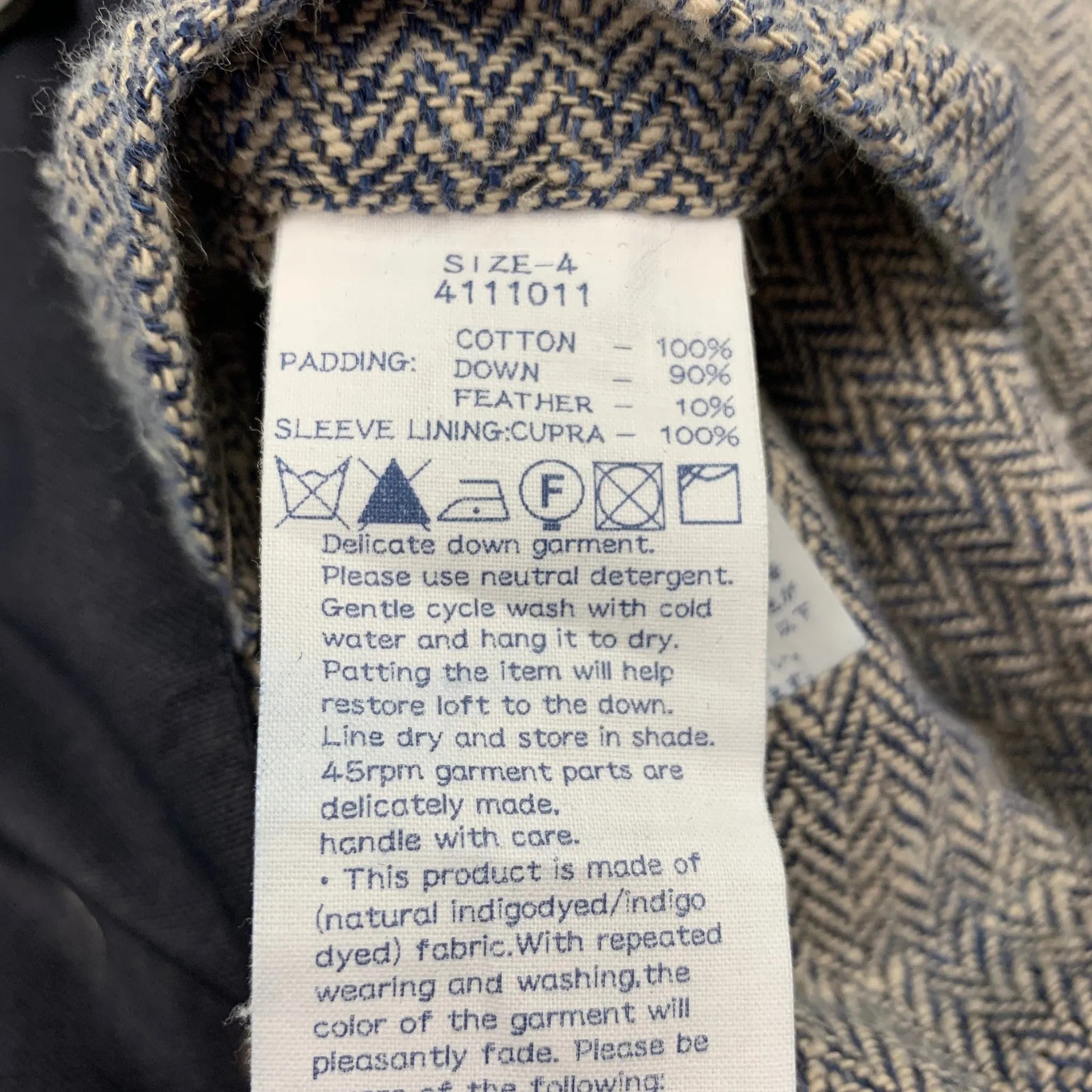 45rpm Size L Navy Cotton Down Fill Double Breasted Peacoat