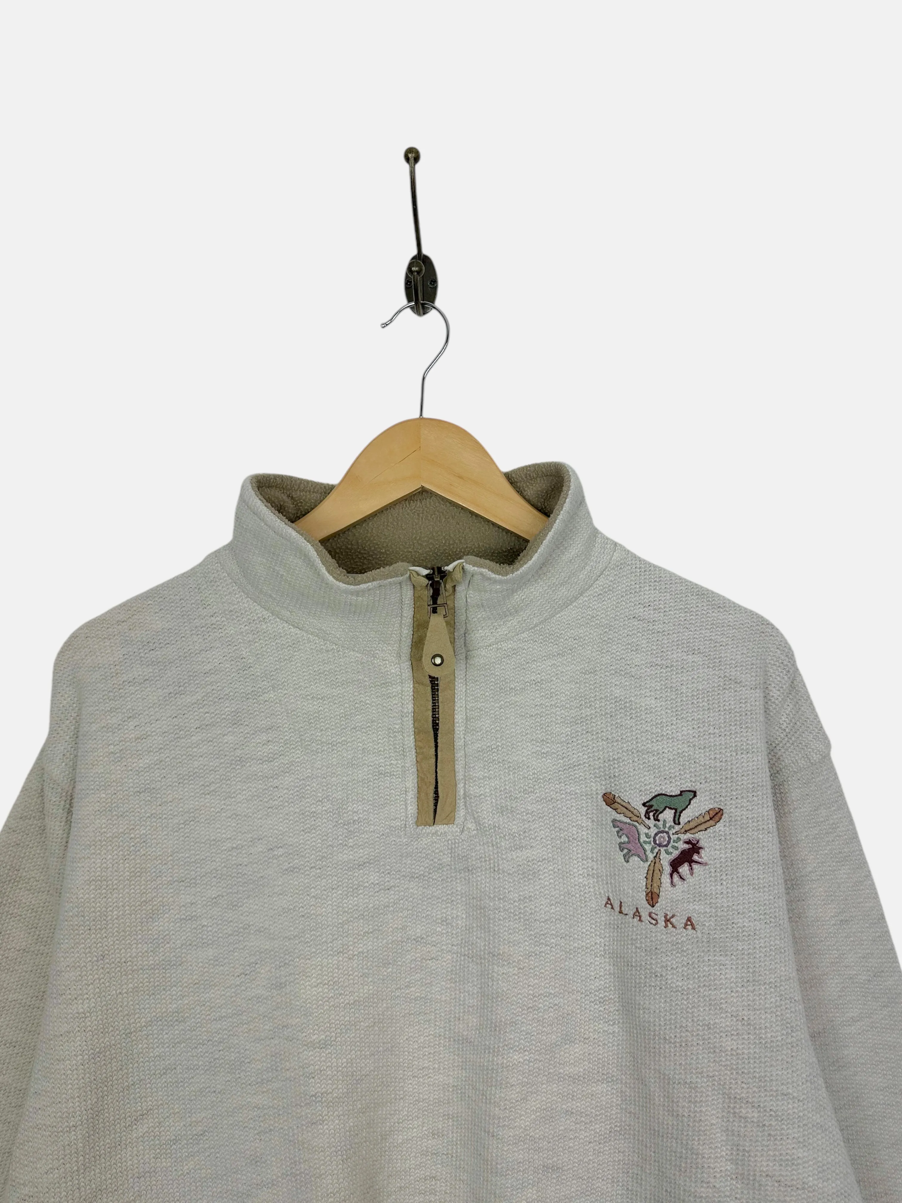 90's Alaska Embroidered Vintage Quarterzip Sweatshirt Size 10