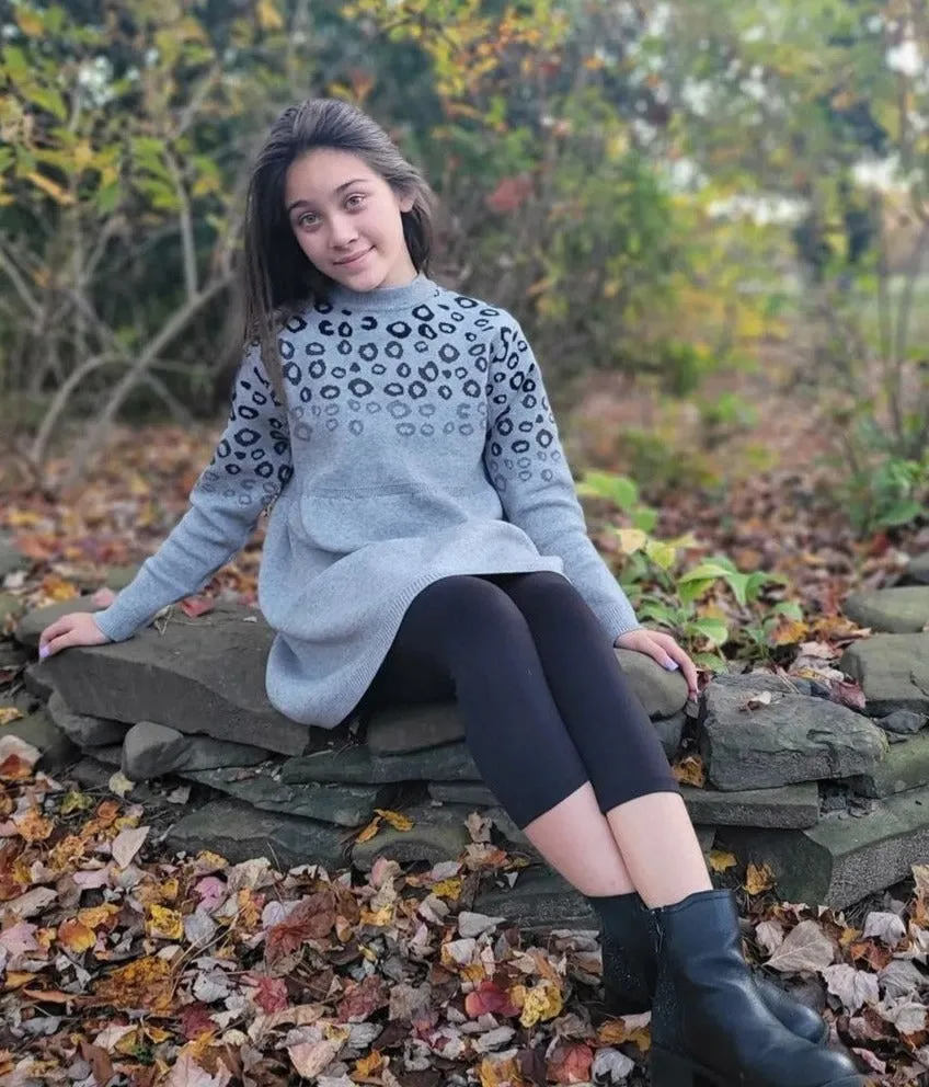 Adorable Sweetness - Leopard Sweater Dress