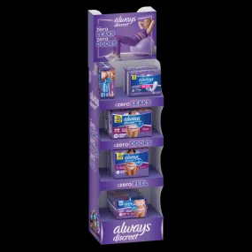 Always Discreet Pads & Underwear Display - 8ct