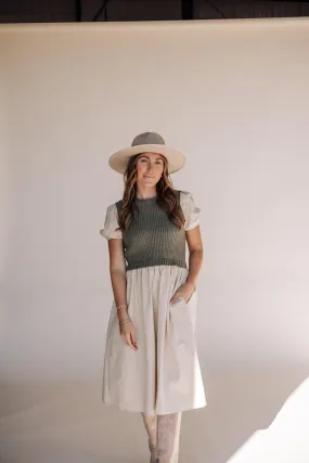 Annie Sweater Dress in Olive