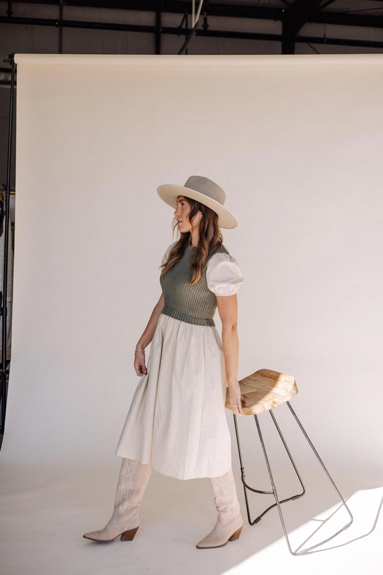 Annie Sweater Dress in Olive