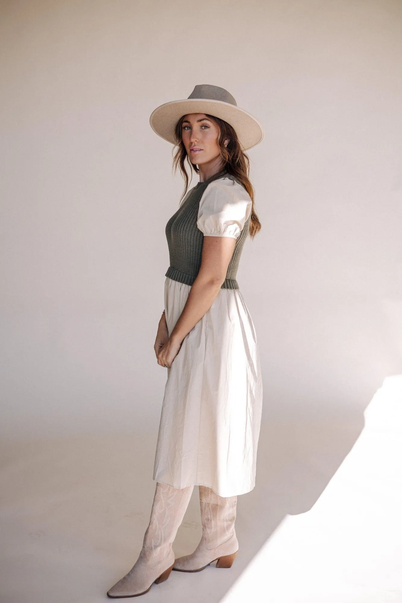 Annie Sweater Dress in Olive