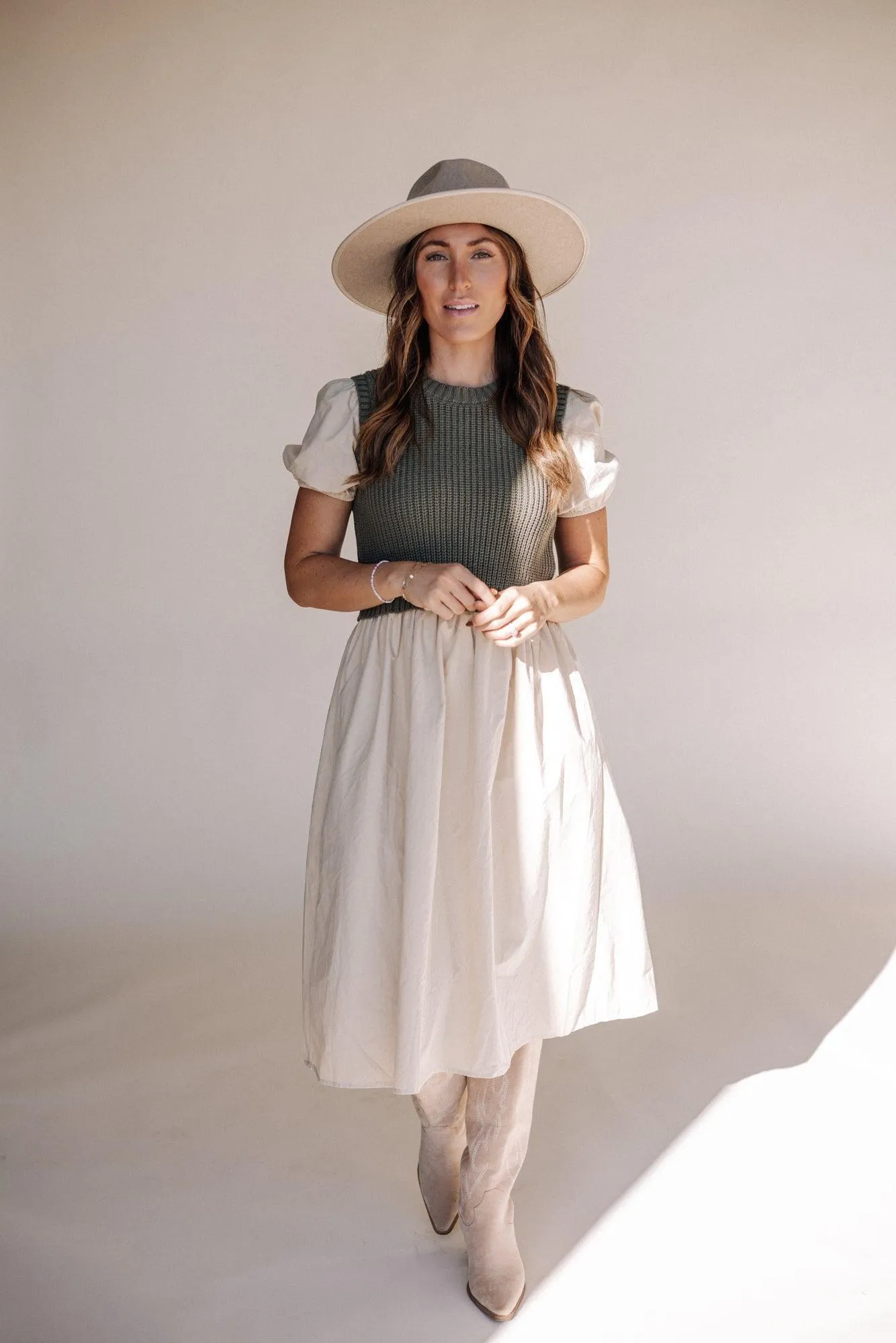 Annie Sweater Dress in Olive