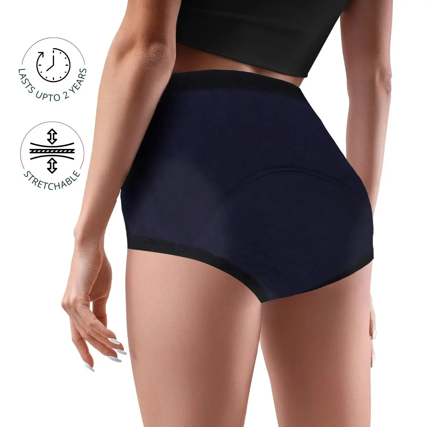 Antimicrobial Lining Leak Proof Period Underwear | Navy Blue | Reusable | No Pad Needed