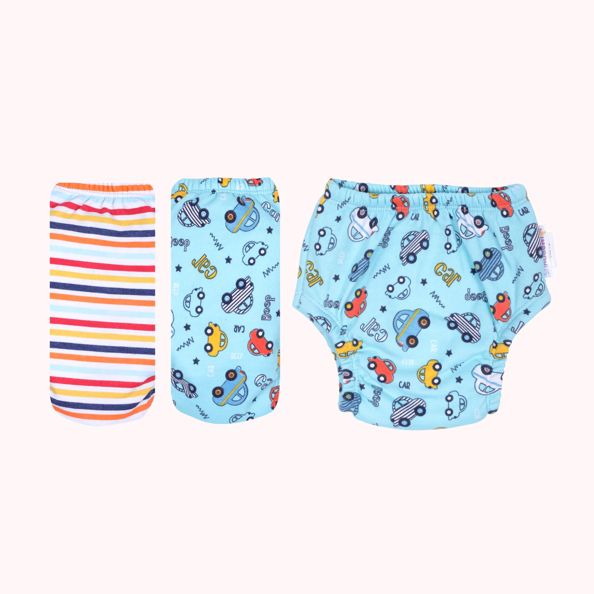 Aqua & White (Pack of 2) Padded Underwear for Growing Babies/Toddlers