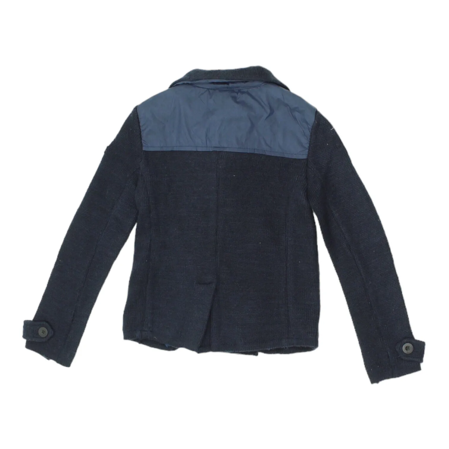 Aston Martin Boys Wool Acrylic Knit Navy Blue Pea Coat | Vintage Luxury Designer