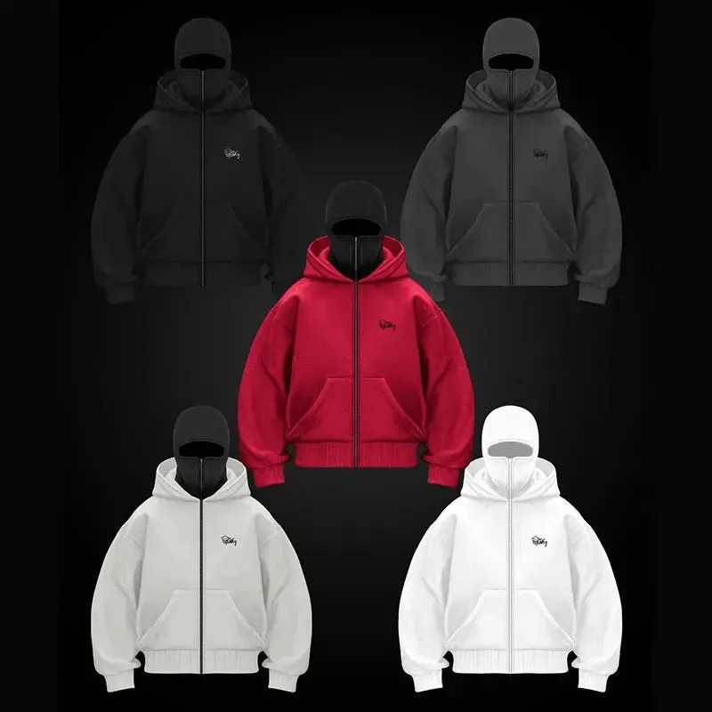 Balaclava Layered Double Zip Hoodie