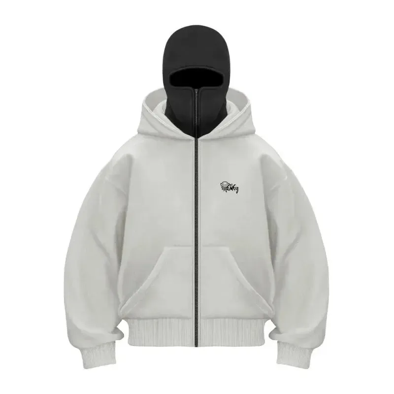 Balaclava Layered Double Zip Hoodie