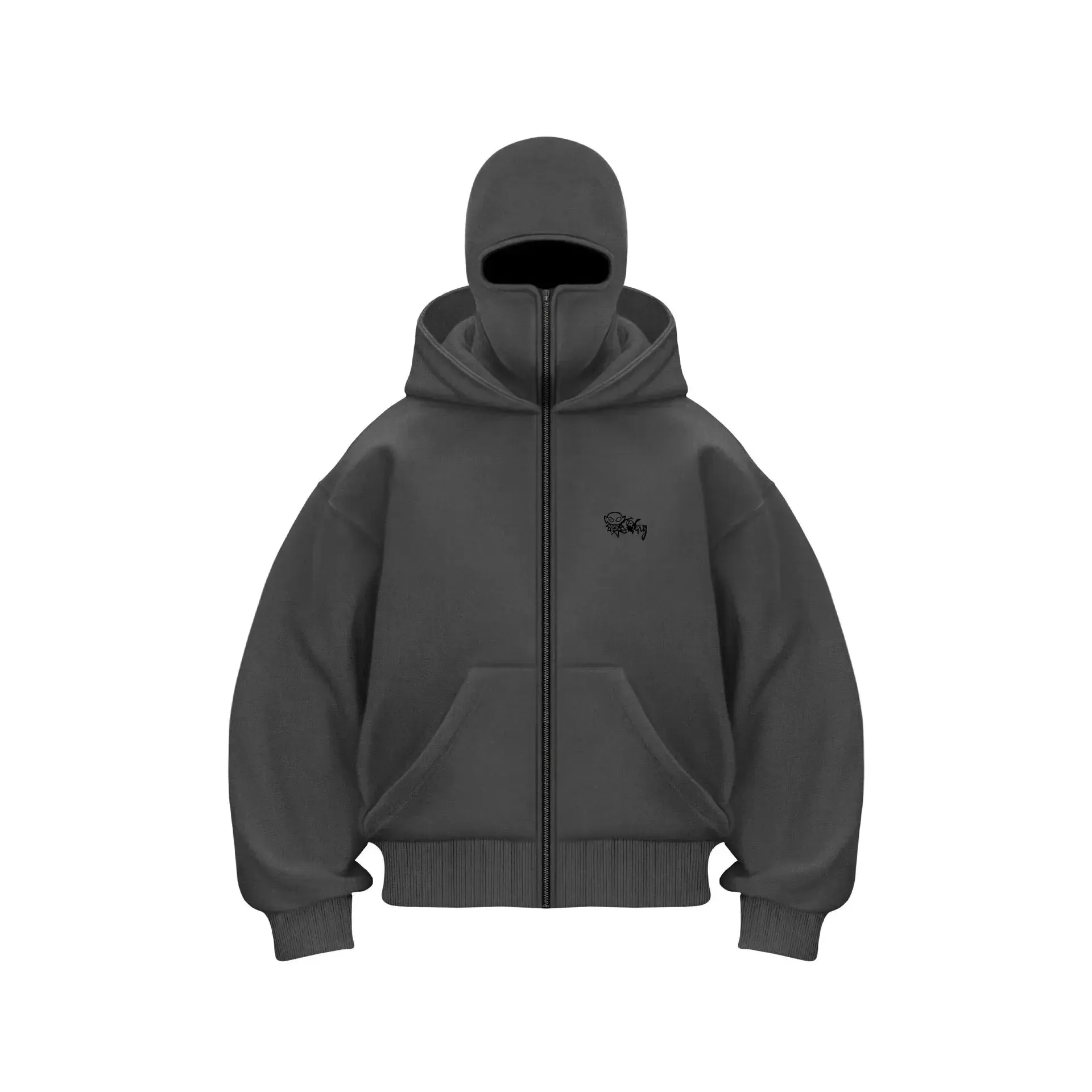 Balaclava Layered Double Zip Hoodie