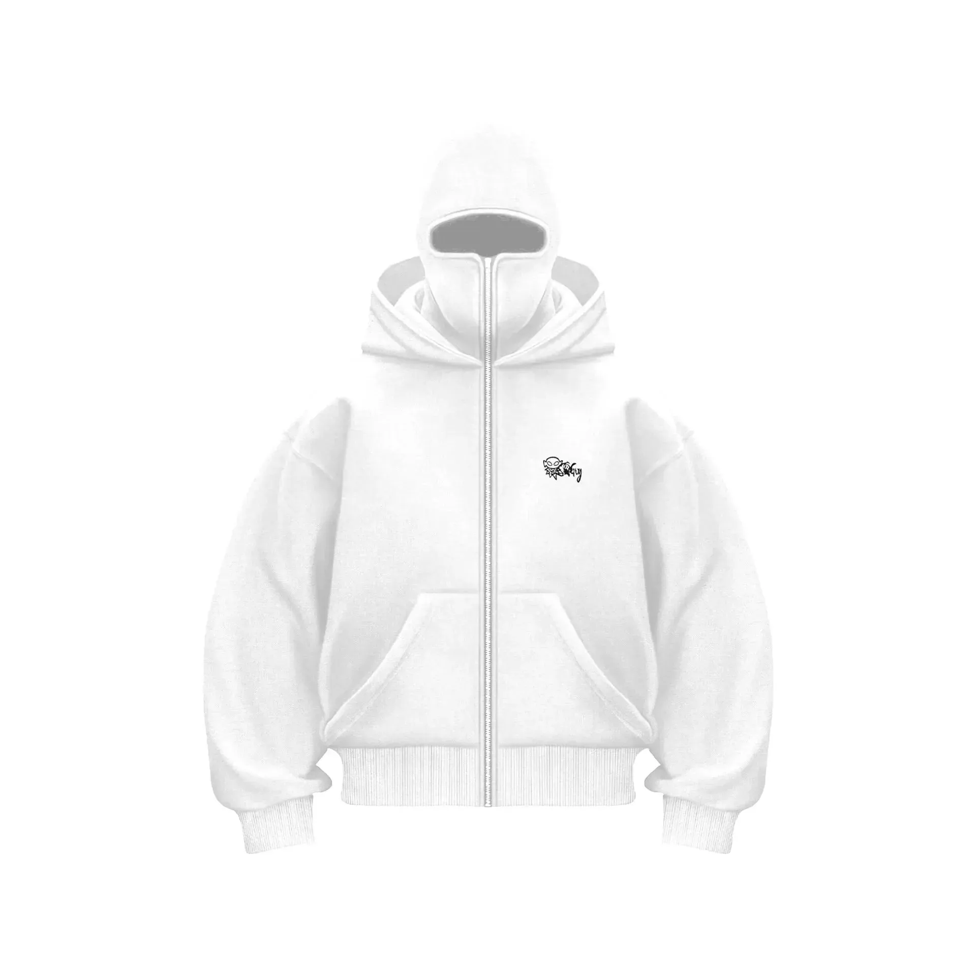 Balaclava Layered Double Zip Hoodie