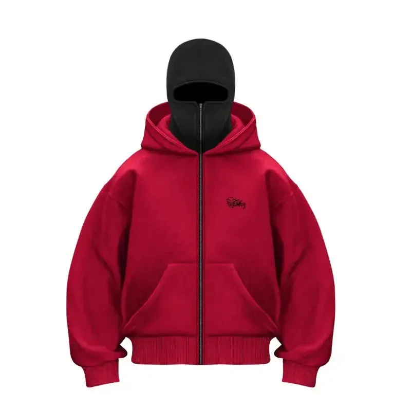 Balaclava Layered Double Zip Hoodie