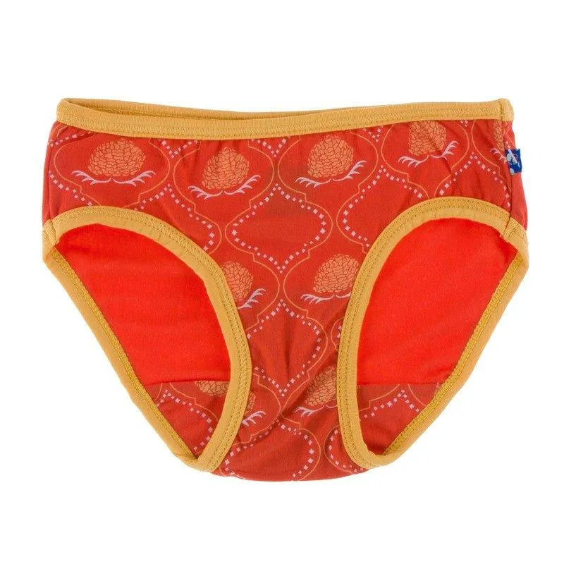 Bamboo Underwear - Poppy Marigold Lattice with Marigold