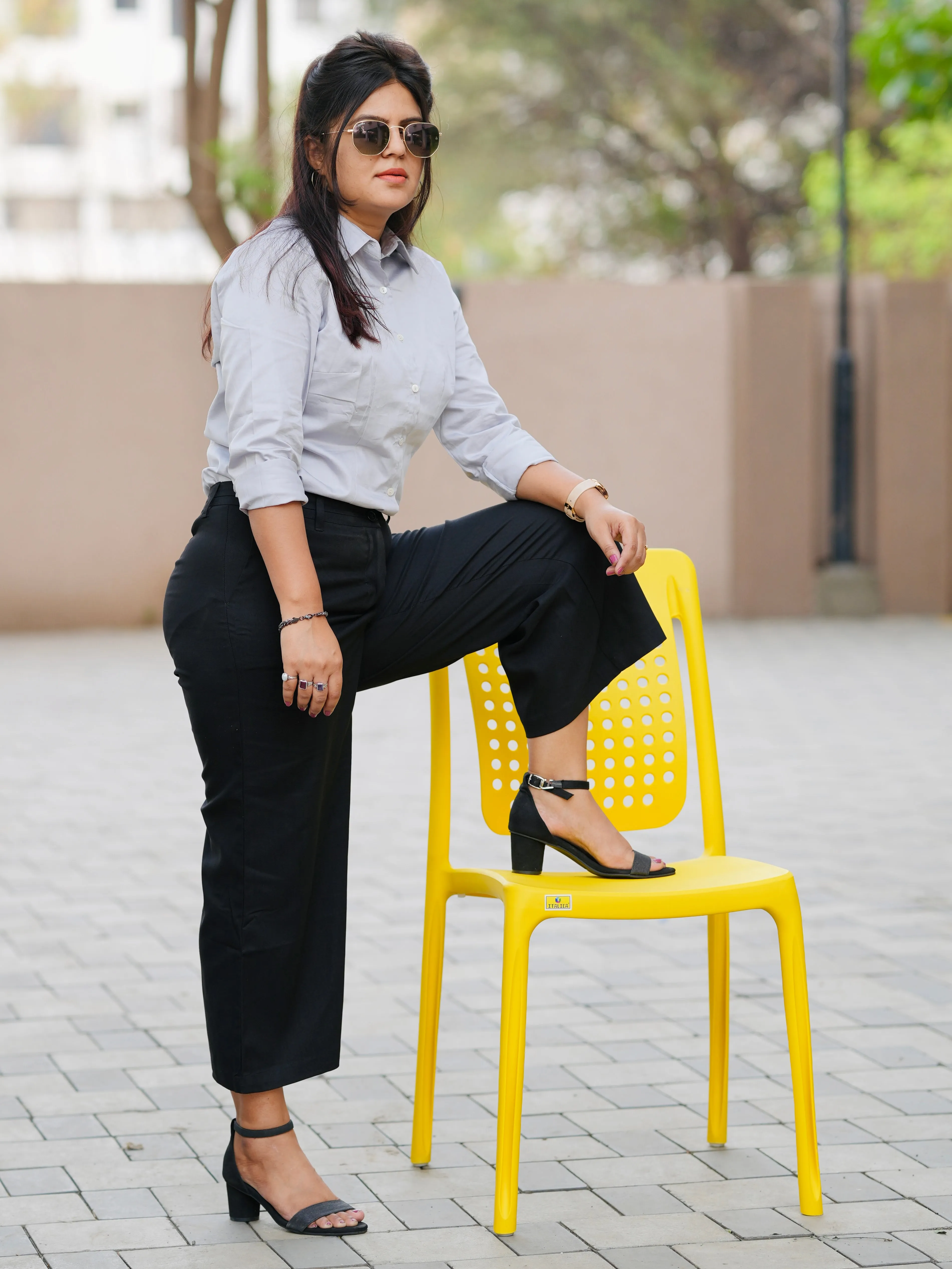 Bella Black Formal 3/4th Straight Pants