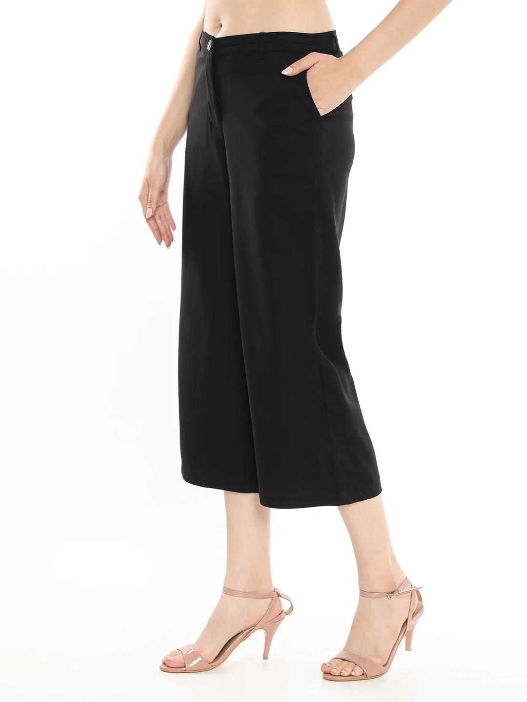 Bella Black Formal 3/4th Straight Pants