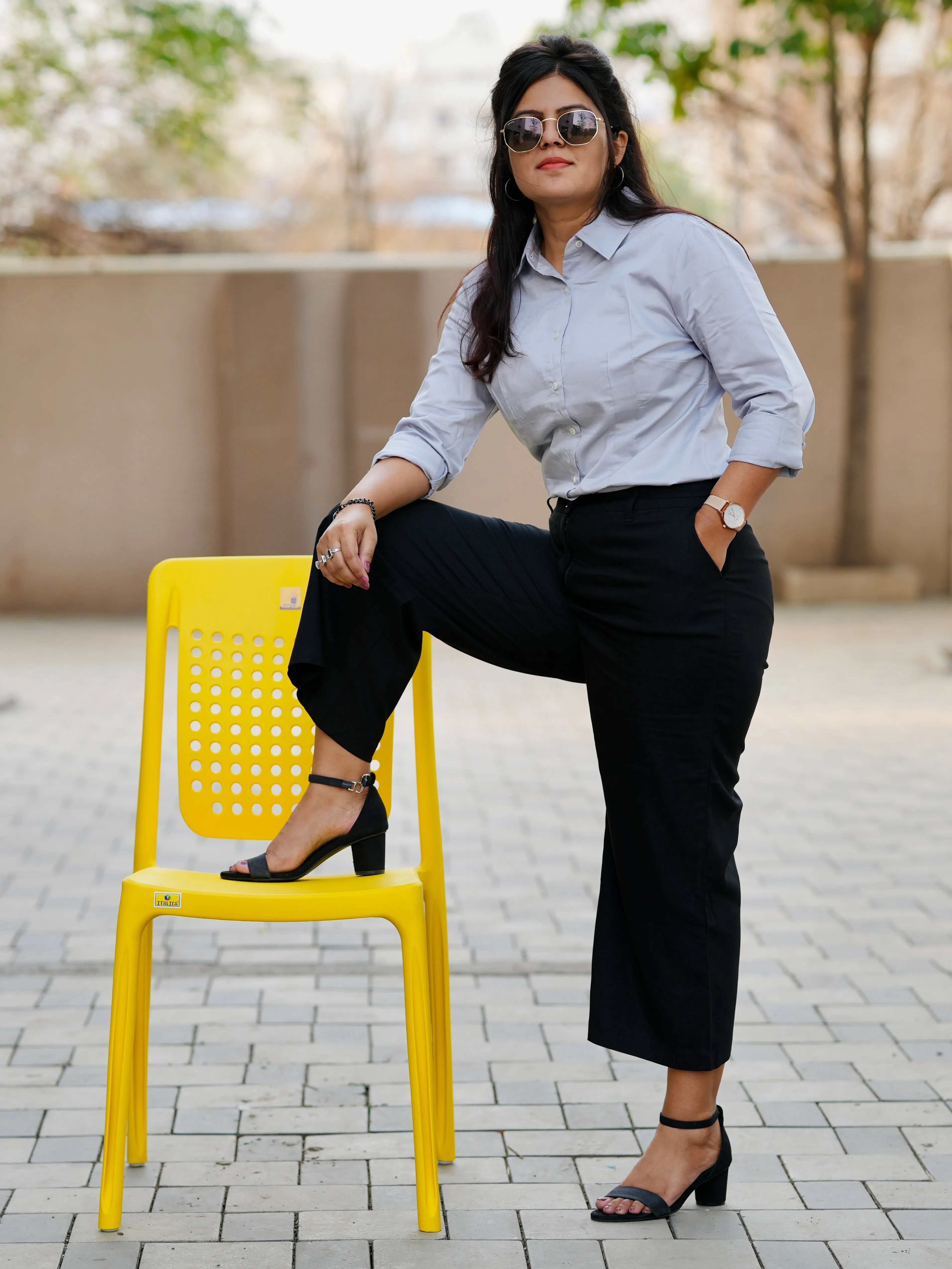 Bella Black Formal 3/4th Straight Pants