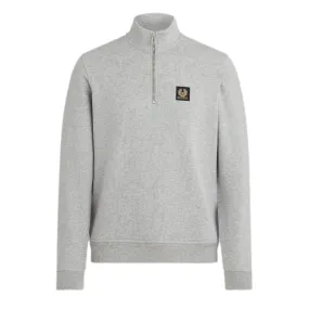 Belstaff Quarter Zip Sweatshirt A1-24 Old Silver Heather