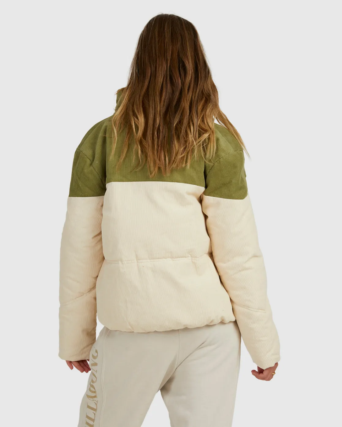 Billabong Lakeside Cord Puffer Jacket - White Sand