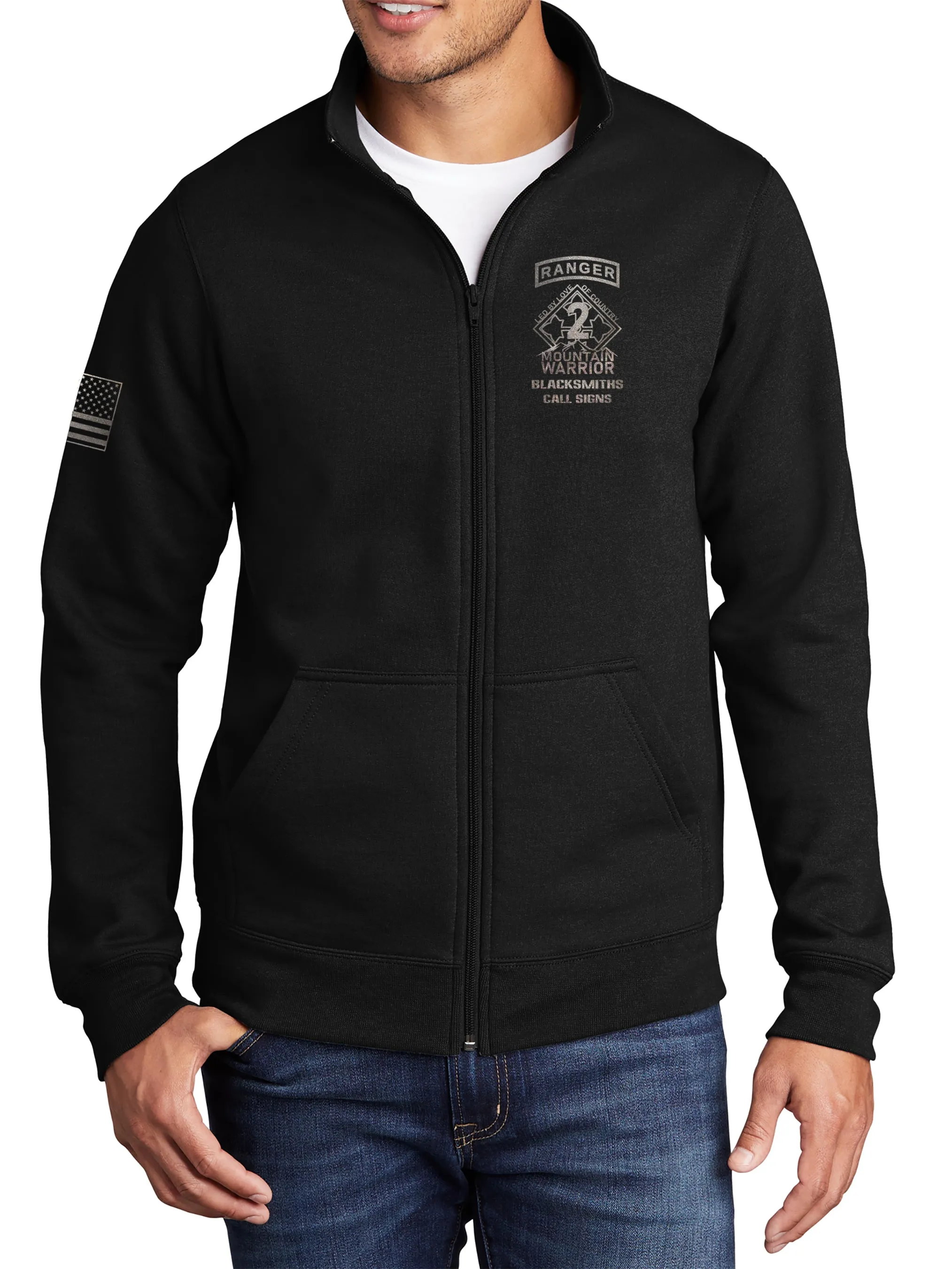 Black on Black Zipper Hoodie Sweatshirt. This sweatshirt is NOT approved for PT.