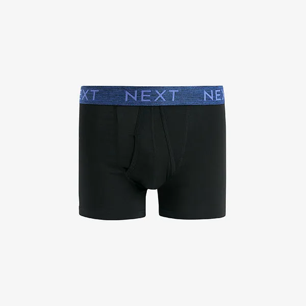 Black Rich Marl Waistband 4 pack A-Front Cotton Rich Boxers