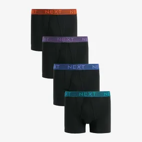 Black Rich Marl Waistband 4 pack A-Front Cotton Rich Boxers