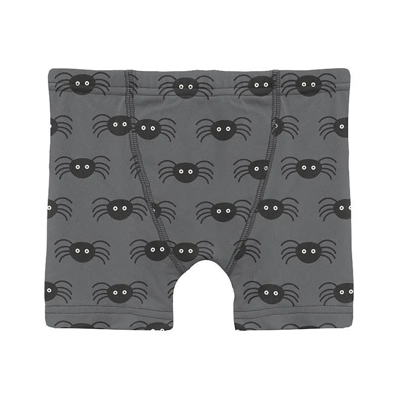 Boy's Print Bamboo Boxer Brief - Stone Spiders