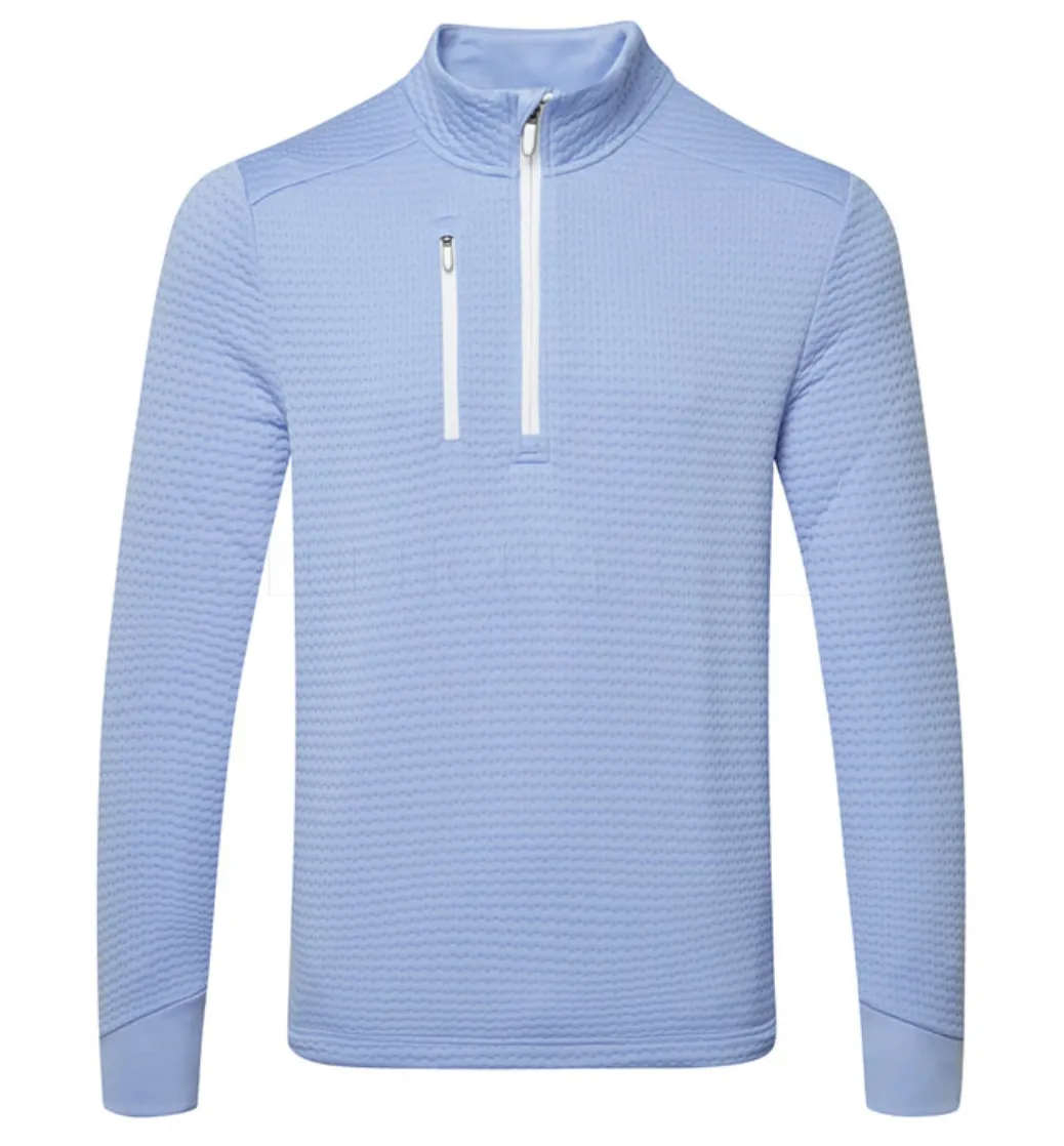 Callaway Mens Midweight Textured 1/4 Zip Golf Fleece - CGKFD038 - Chambray/White(452)