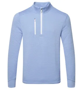 Callaway Mens Midweight Textured 1/4 Zip Golf Fleece - CGKFD038 - Chambray/White(452)
