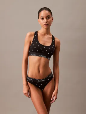 Calvin Klein MODERN COTTON Womens Bikinis Black Diamond Logo Print