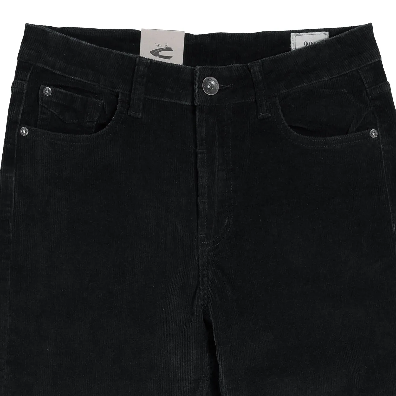Chino Trousers in 208 Loose Fit with 5 Pockets in Black Cotton Spandex Corduroy