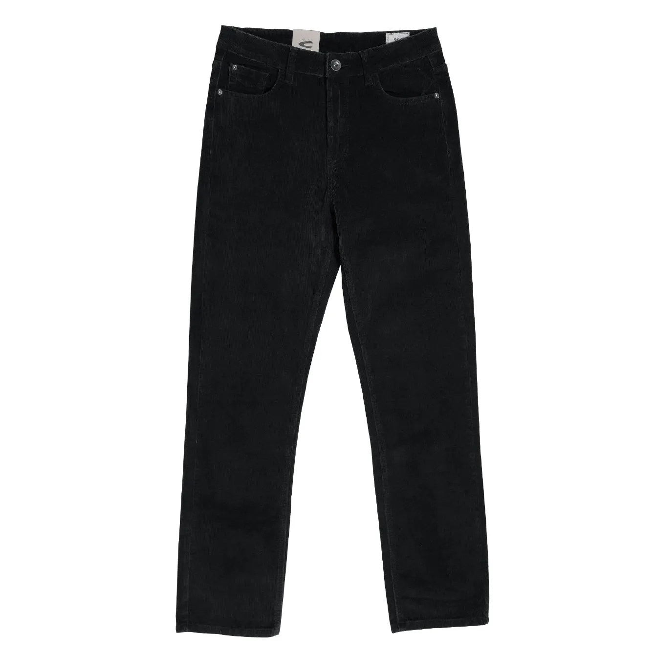Chino Trousers in 208 Loose Fit with 5 Pockets in Black Cotton Spandex Corduroy