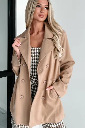 Cider Tasting Double-Breasted Peacoat (Camel)