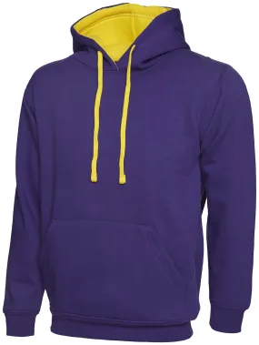 Contrast Hooded Sweatshirt  | Purple/Yellow