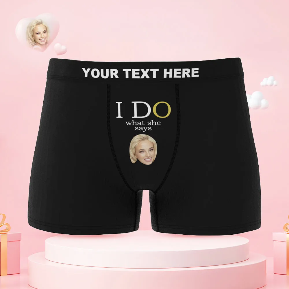 Custom Face Yes I Do Couple Underwear Personalized Underwear Valentine's Day Gift