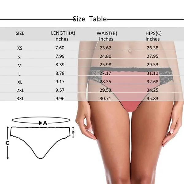 Custom Sexy Underwear Personalized Face Belongs Women's Lace Panty Funny Lovers Gift