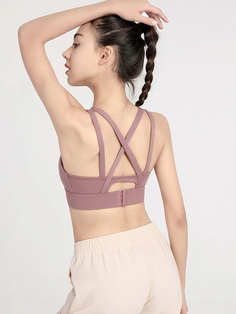 Dance Bra Shockproof Gathering Fitness Underwear All-in-One Yoga Vest
