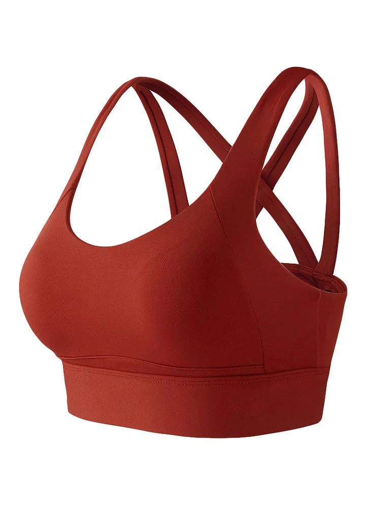 Dance Bra Shockproof Gathering Fitness Underwear All-in-One Yoga Vest
