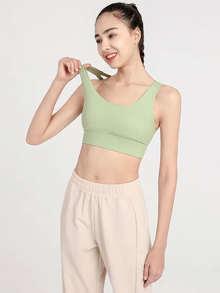 Dance Bra Shockproof Gathering Fitness Underwear All-in-One Yoga Vest
