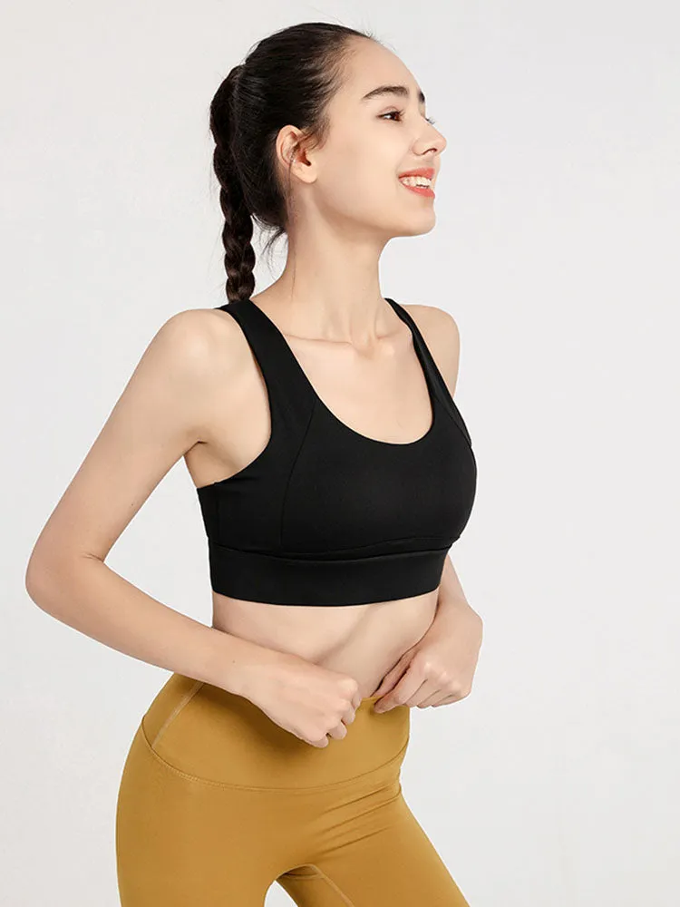 Dance Bra Shockproof Gathering Fitness Underwear All-in-One Yoga Vest