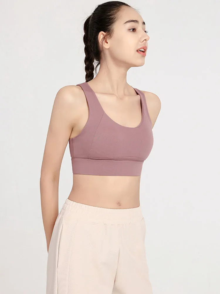 Dance Bra Shockproof Gathering Fitness Underwear All-in-One Yoga Vest