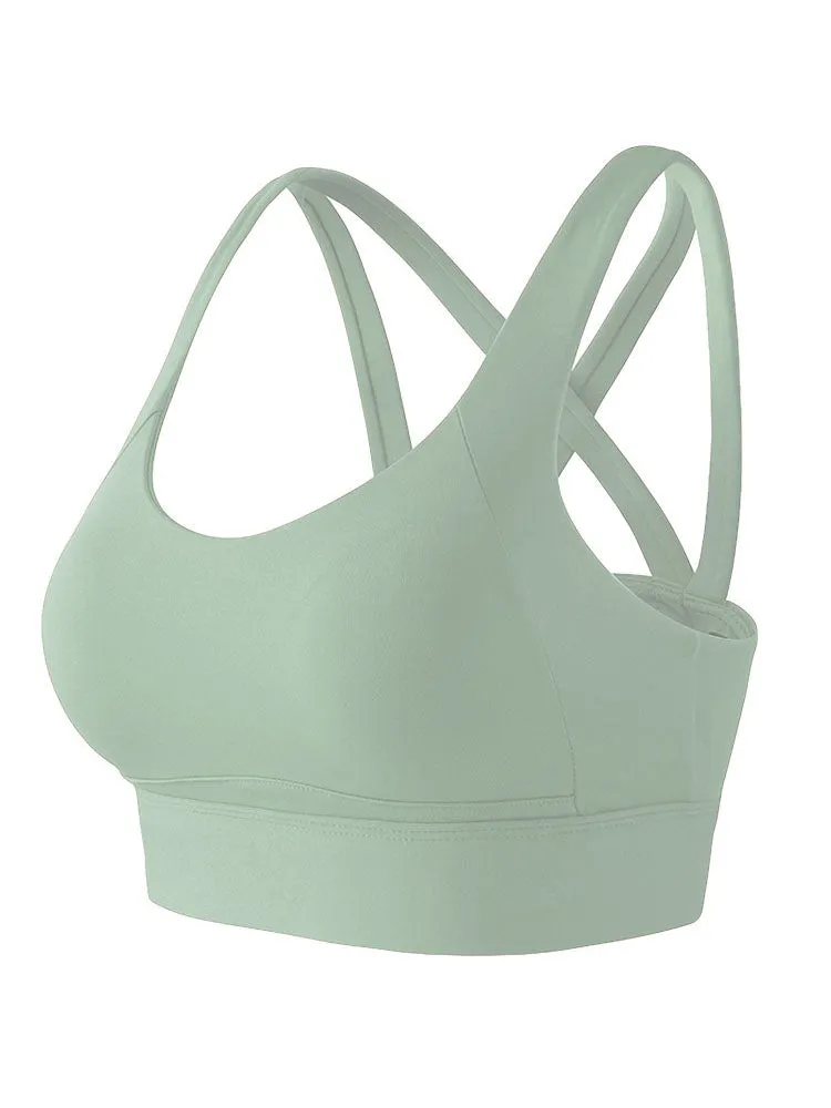 Dance Bra Shockproof Gathering Fitness Underwear All-in-One Yoga Vest