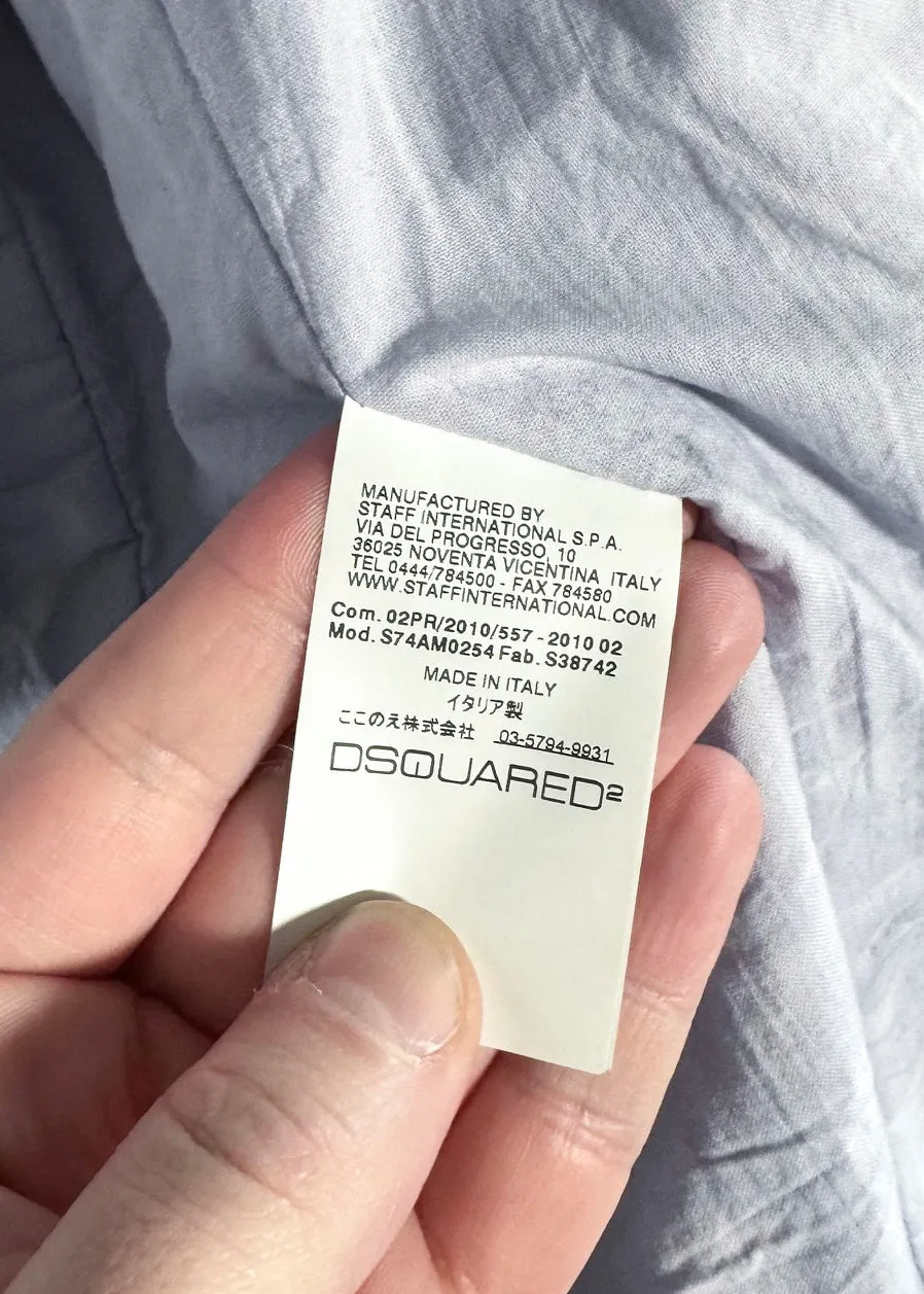 Dsquared2 Nylon Hooded Cotton Double Breasted Peacoat