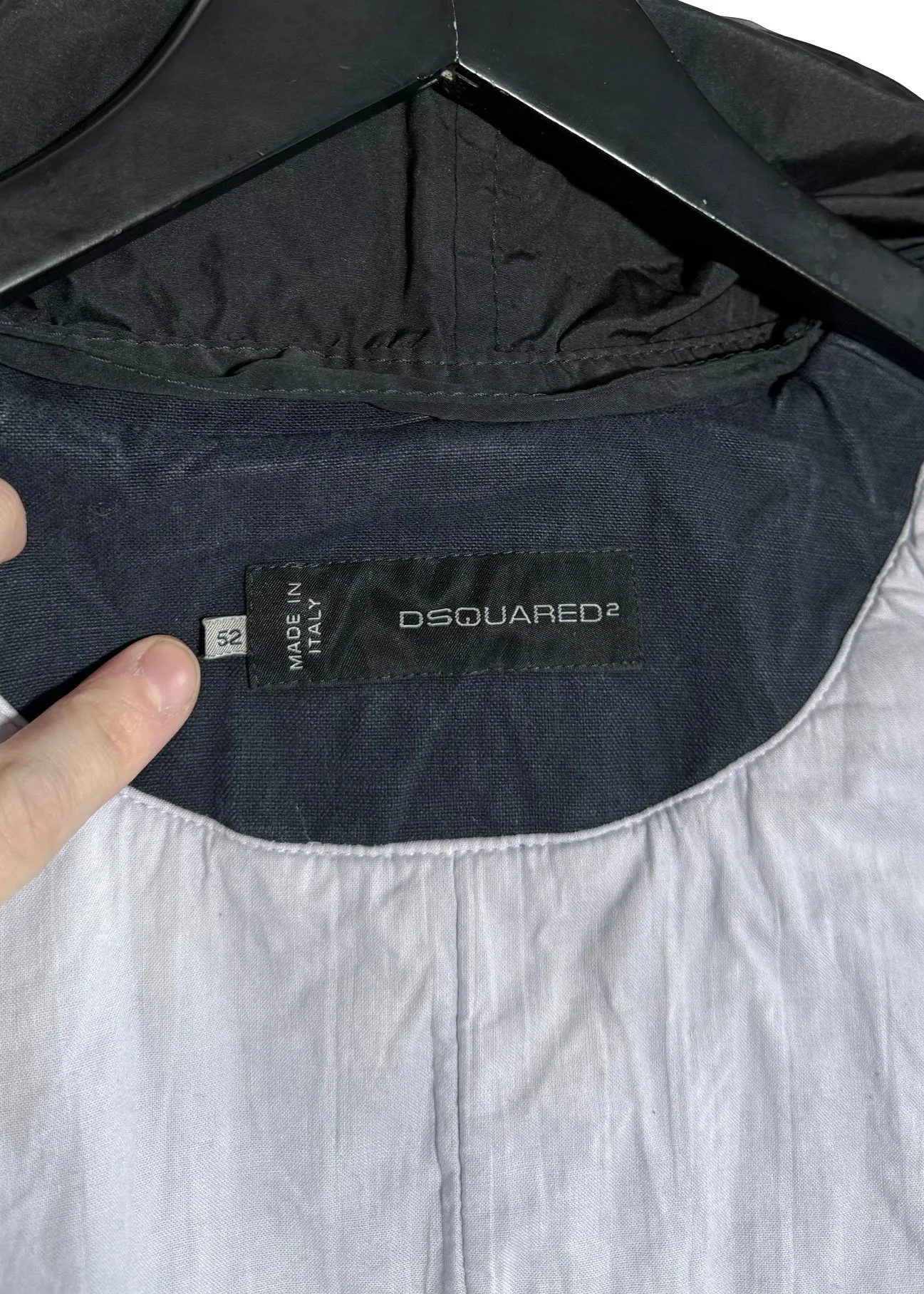 Dsquared2 Nylon Hooded Cotton Double Breasted Peacoat
