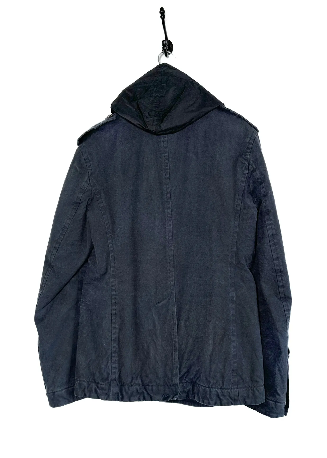 Dsquared2 Nylon Hooded Cotton Double Breasted Peacoat