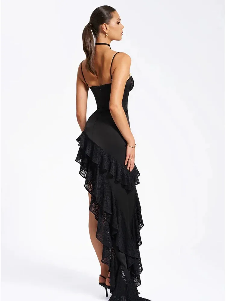Elegant Spaghetti Straps Women's Evening Party Dress