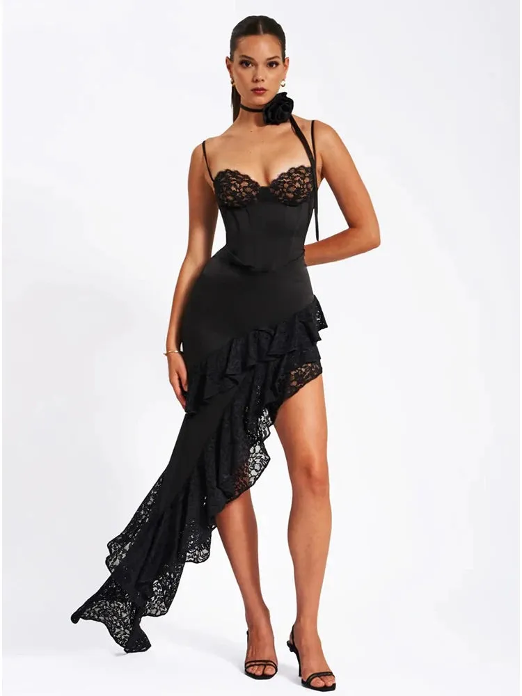 Elegant Spaghetti Straps Women's Evening Party Dress