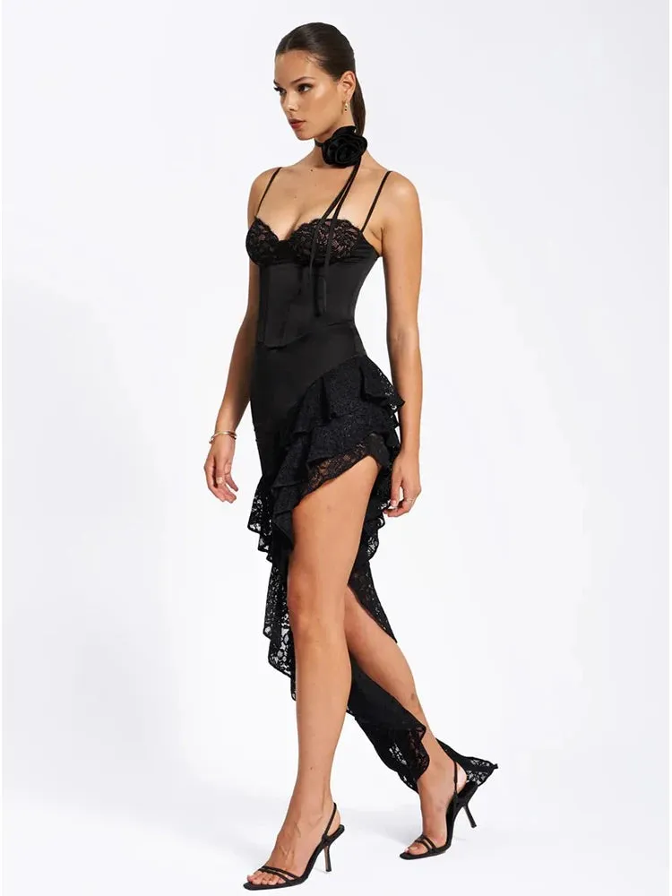 Elegant Spaghetti Straps Women's Evening Party Dress